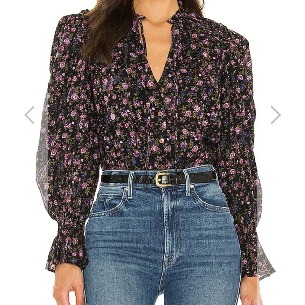 Free people meant to be floral blouse cotton size XS